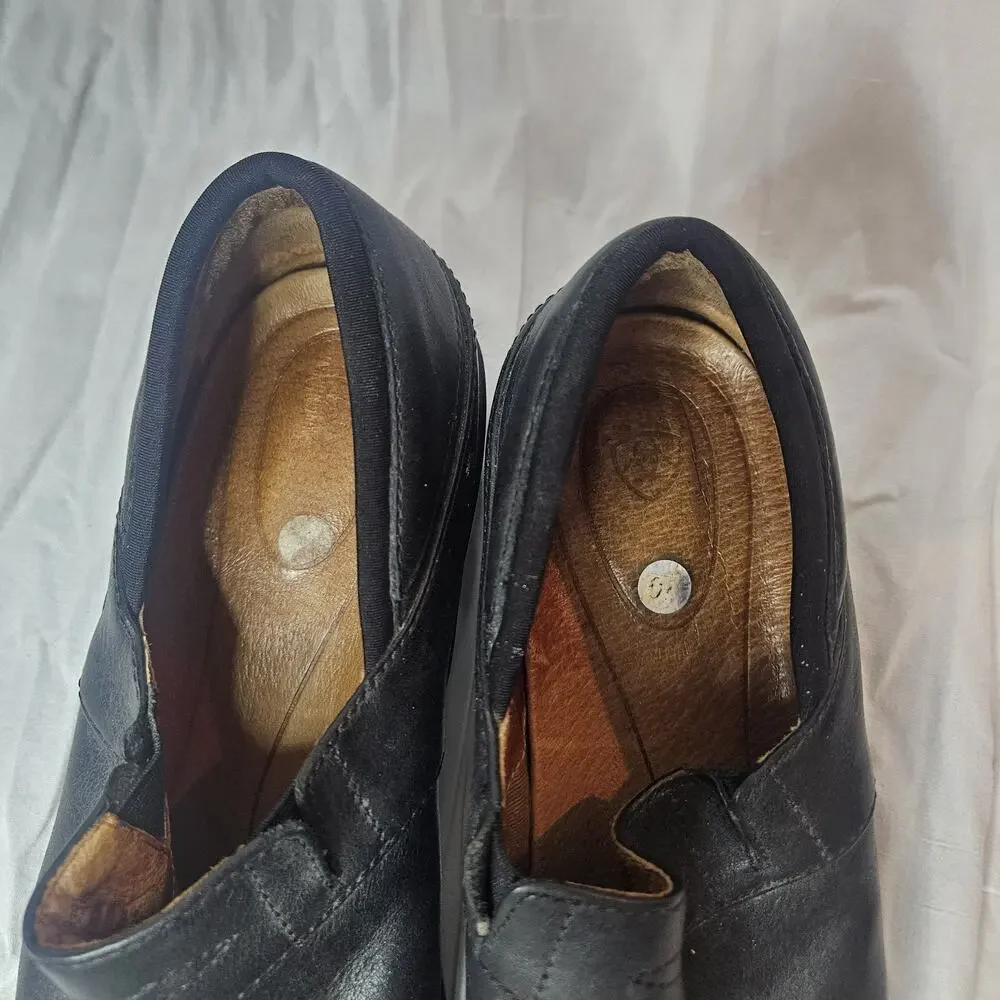Ariat Women's US 10 B Black Leather Slip On Clogs Mules Shoes